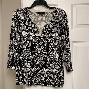 Designers Originals Black and White Floral Cardigan